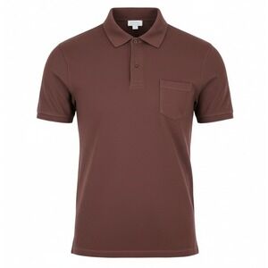 Sunspel Riviera Polo Shirt Mens Small Brown Pocket Cotton Made in Portugal